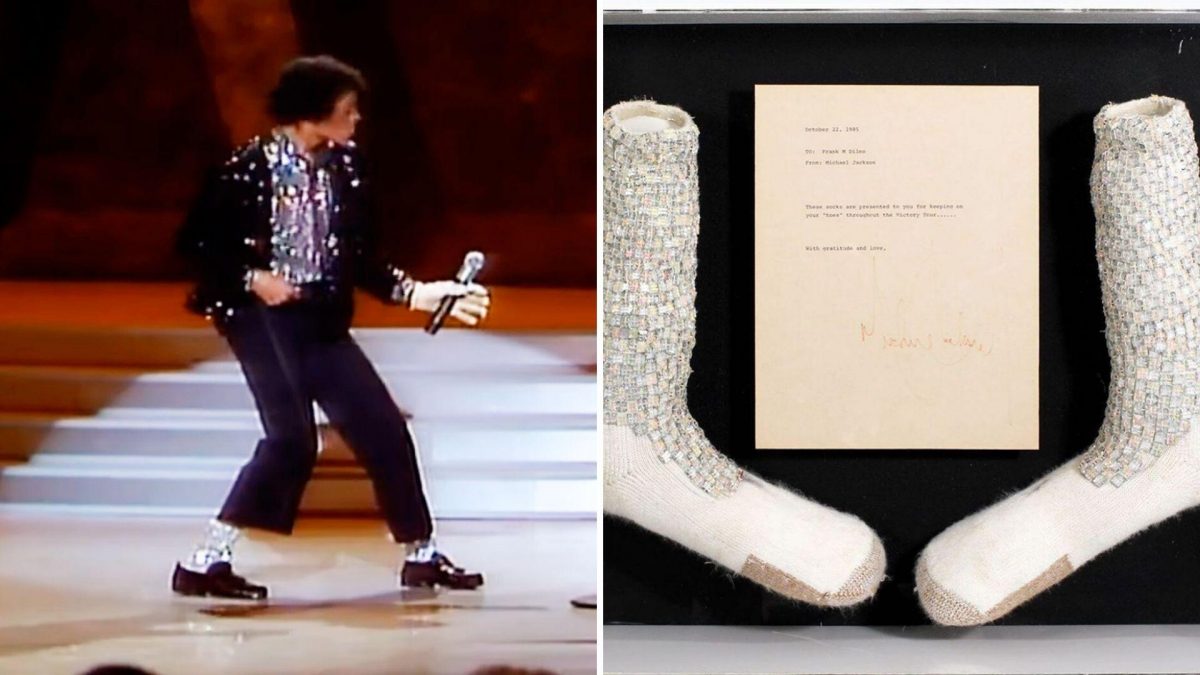 Noticia: FOTO | 100.000 dólares cuestan las medias que Michael Jackson usó para hacer su primera 'Caminata Lunar' FOTO | 100.000 dólares cuestan las medias que Michael Jackson usó para hacer su primera 'Caminata Lunar'