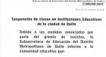 Suspendidas clases en la capital