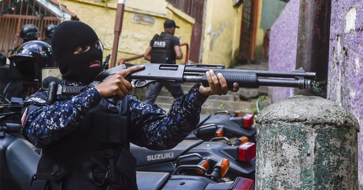 El FAES (Fuerza de Acción Especial de la Policía Nacional Bolivariana) tomó fuerza como grupo de tareas.