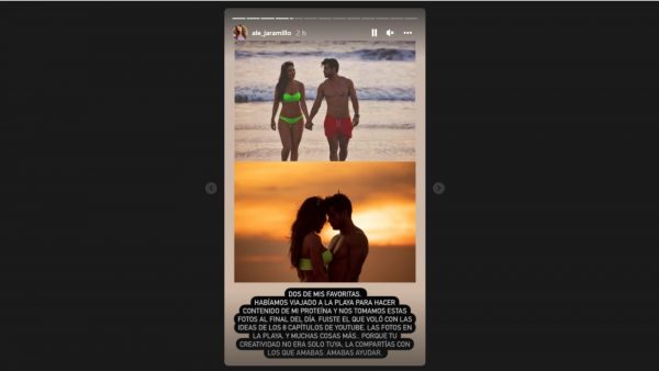 Imagen: Historia de Alejandra Jaramillo a Efraín Ruales (Instagram) Imagen: Historia de Alejandra Jaramillo a Efraín Ruales (Instagram)