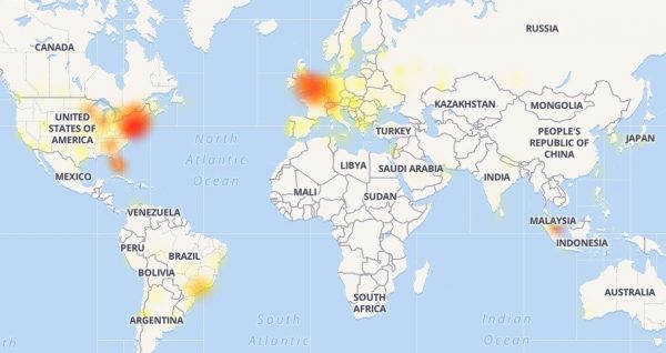 Imagen: Mapa de los problemas experimentados por Instagram. / downdetector.com Imagen: Mapa de los problemas experimentados por Instagram. / downdetector.com