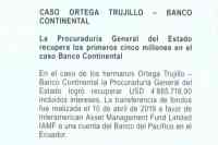 Noticia: Procuraduría recupera cinco millones en el caso Banco Continental Procuraduría recupera cinco millones en el caso Banco Continental
