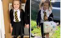 Noticia: Fotos del antes y después del primer día de clases de una niña se vuelven virales Fotos del antes y después del primer día de clases de una niña se vuelven virales