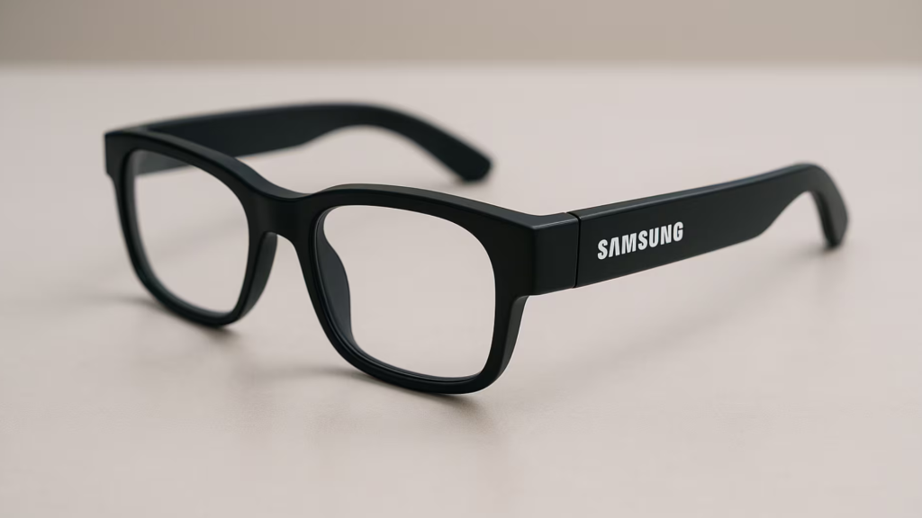 Gafas con IA de Samsung: foto y video cortos, navegación y respuesta por voz.