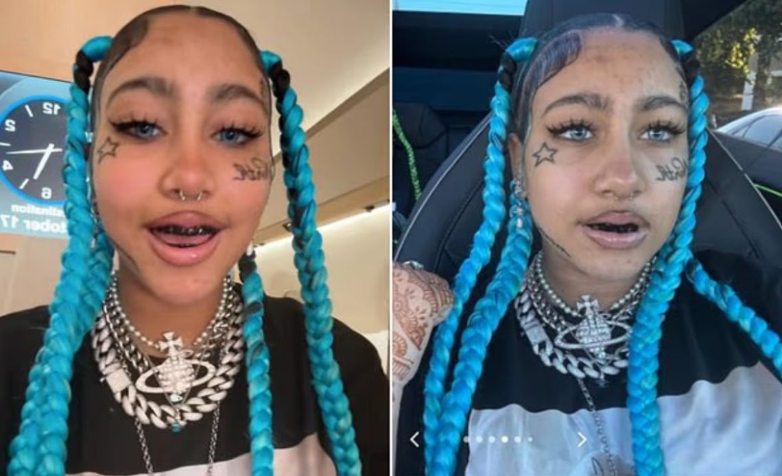 North West, hija de Kim Kardashian y Kanye West, generó polémica al mostrar un nuevo look con tatuajes y piercings falsos.