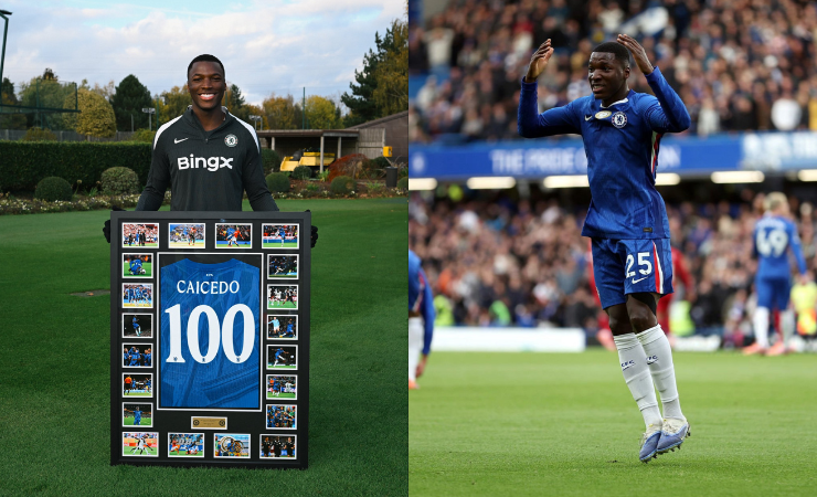 "Niño Moi" recibió una camiseta conmemorativa al cumplir 100 partidos con Chelsea FC.