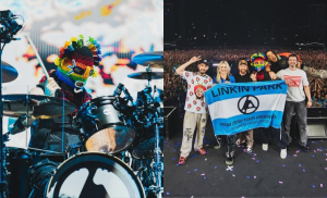Durante su concierto en Buenos Aires, el baterista de Linkin Park utilizó una máscara del Diablo Huma, figura tradicional ecuatoriana.