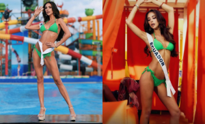 Nadia Mejía brilló en el desfile en traje de baño del Miss Universo 2025 en Tailandia.