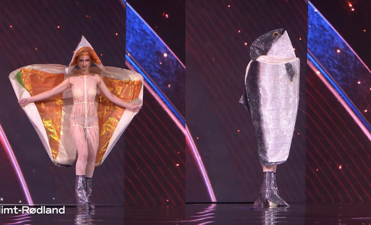 Miss Noruega 2025, Leonora Lysglimt-Rødland, impactó en el desfile de trajes típicos de Miss Universo con un atuendo inspirado en un salmón.