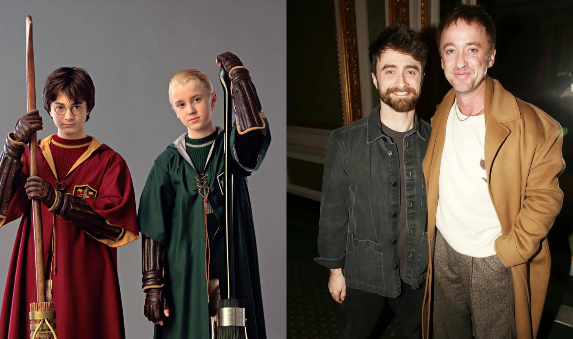 Daniel Radcliffe y Tom Felton sorprendieron a los fans con un reencuentro público durante una proyección especial de Merrily We Roll Along.