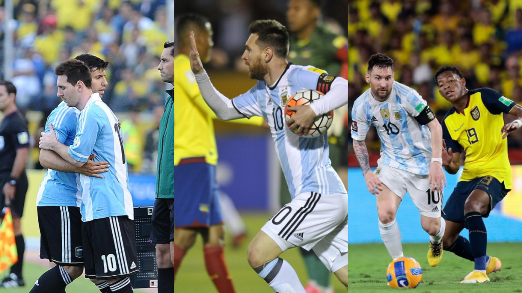 Cuatro fueron las ocasiones en que Lionel Messi vino a Ecuador a jugar un partido, todas vistiendo la camiseta de Argentina. Será la primera vez con un club y en un amistoso.