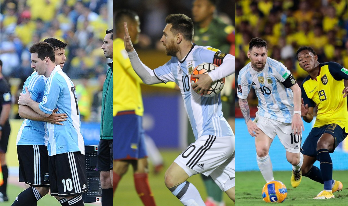 Cuatro fueron las ocasiones en que Lionel Messi vino a Ecuador a jugar un partido, todas vistiendo la camiseta de Argentina. Será la primera vez con un club y en un amistoso.