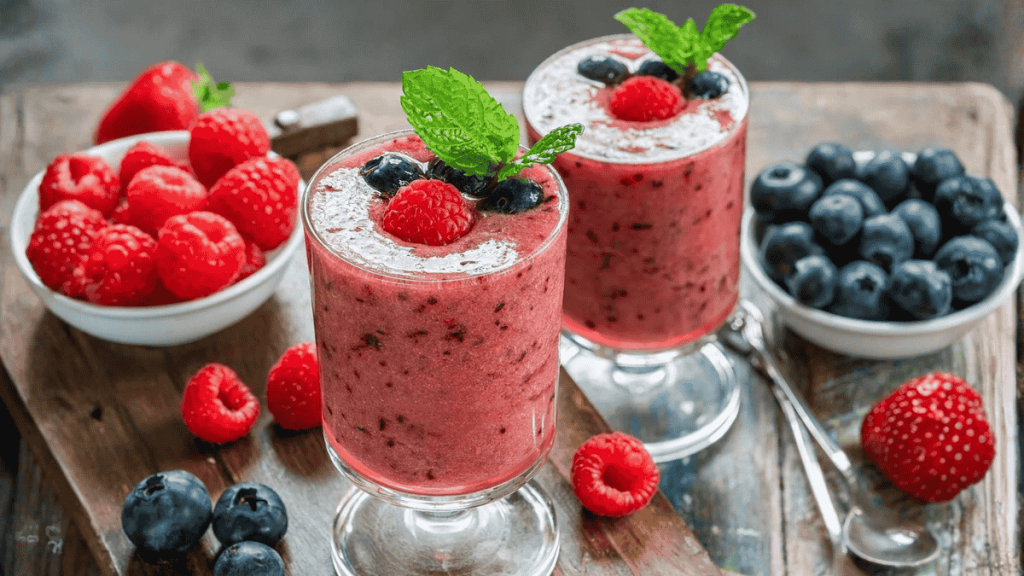 Batido con frutas ricas en vitamina C y base proteica, pensado para apoyar el colágeno.