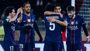 PSG venció 3-2 al AS Mónaco en el partido de ida de los PlayOffs de la UEFA Champions League en el Stade Louis II.
