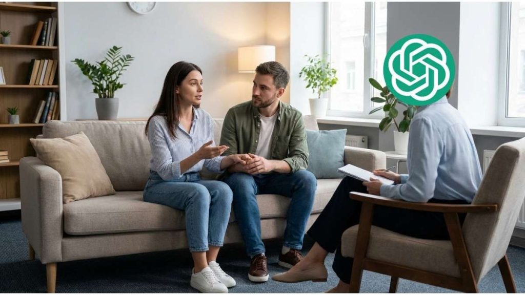 Pareja consultando con IA.