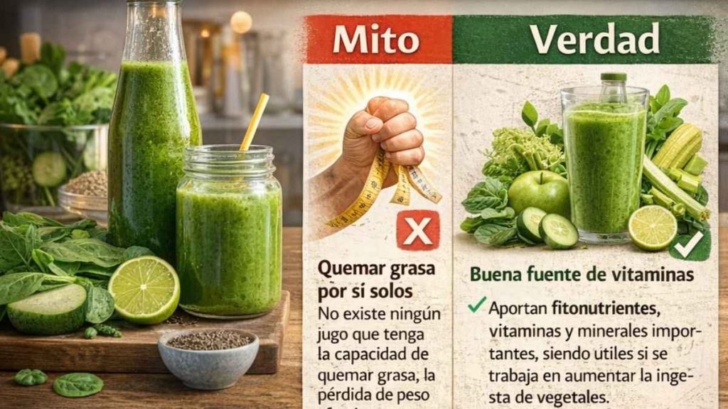 Los jugos verdes no son una solución mágica para perder peso, sino una herramienta nutricional que puede complementar una dieta saludable.