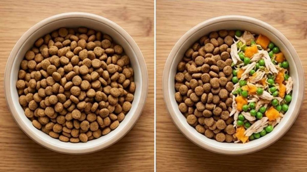 La transición debe de hacerse de forma ordenada en una proporción de 75% alimento actual + 25% comida casera hasta invertir la dosis.