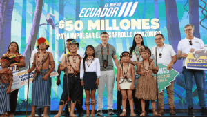El presidente Daniel Noboa anunció una inversión superior a USD 50 millones para 58 proyectos en la Amazonía.